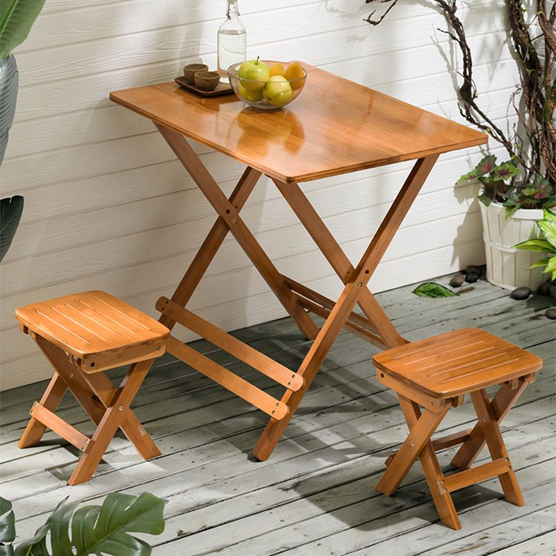 Contemporary Camping Table Solid Wood Folding Table, 29.92" High