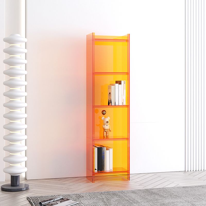 Scandinavian Acrylic Standard Bookshelf Vertical Closed Back Bookshelf for Living Room