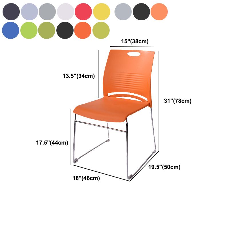 Silver Steel Frame Conference Chair Low Back Lumbar Support Chair