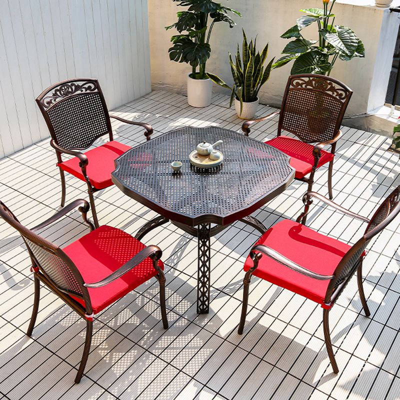 Modern Waterproof Geometric Courtyard Table Aluminum Frame Outdoor Table