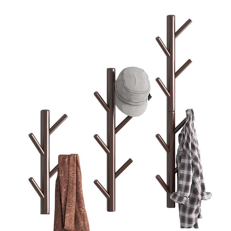 Modern Nordic Coat Hanger Wooden Entryway Kit Wall-Mounted Coat Rack Hooks