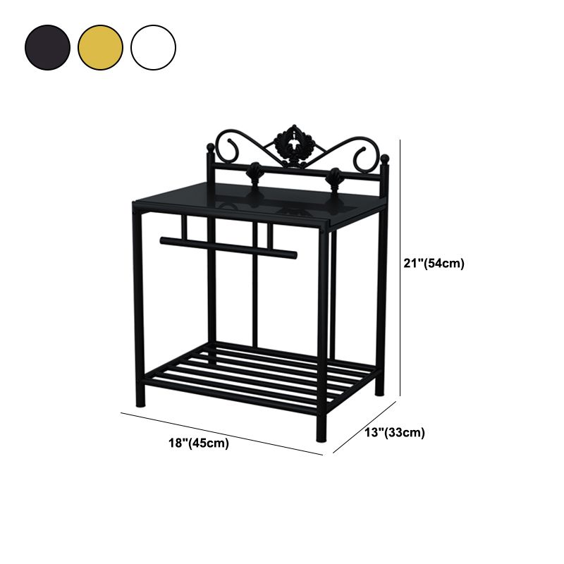 Industrial Bedside Cabinet Open Storage Accent Table Nightstand for Bedroom