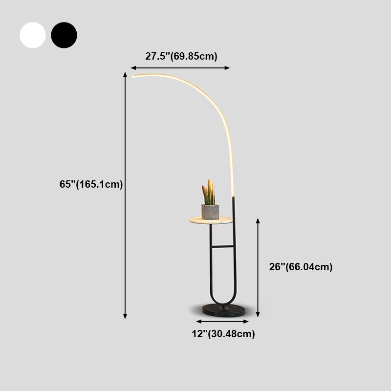 Metal Linear Shape Floor Lamp Modern Style 1-Light Floor Lamp Fixture