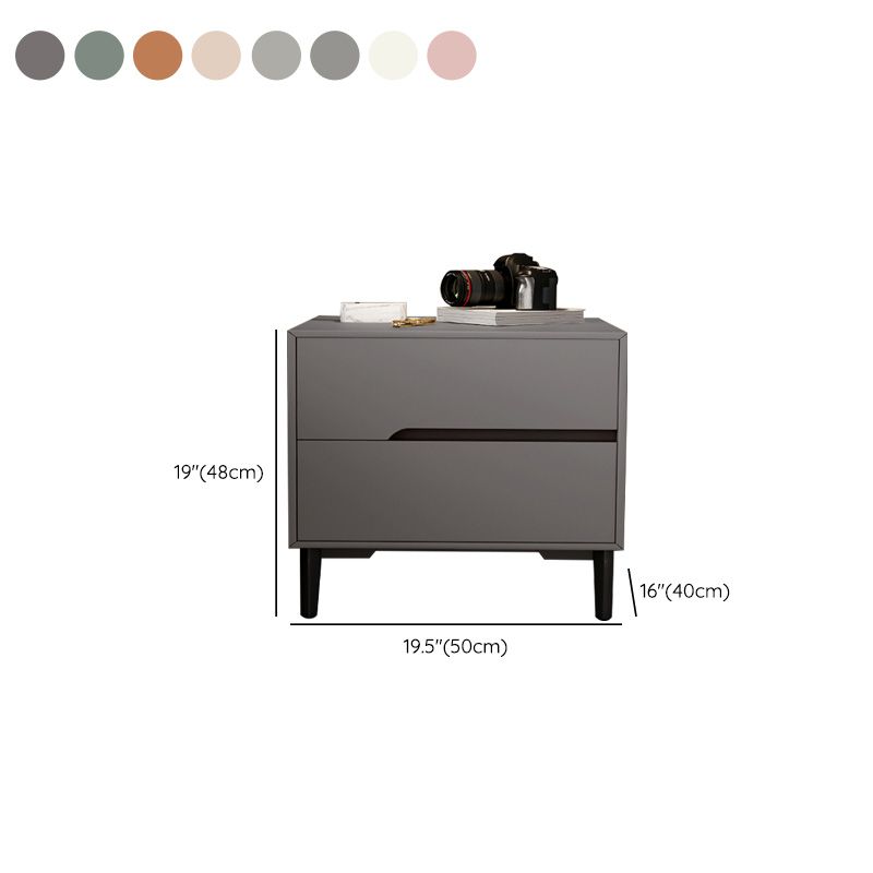 Leather Bedside Cabinet Modern Accent Table Nightstand with 2 Drawers