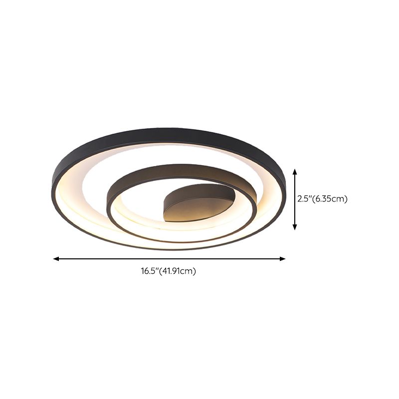 LED Circle 2 - Light Flush Mount Matte Black Iron and Acrylic Ceiling Flush