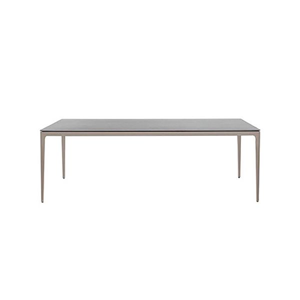 Modern Outdoor Dining Table UV Resistant Patio Table with Metal Base