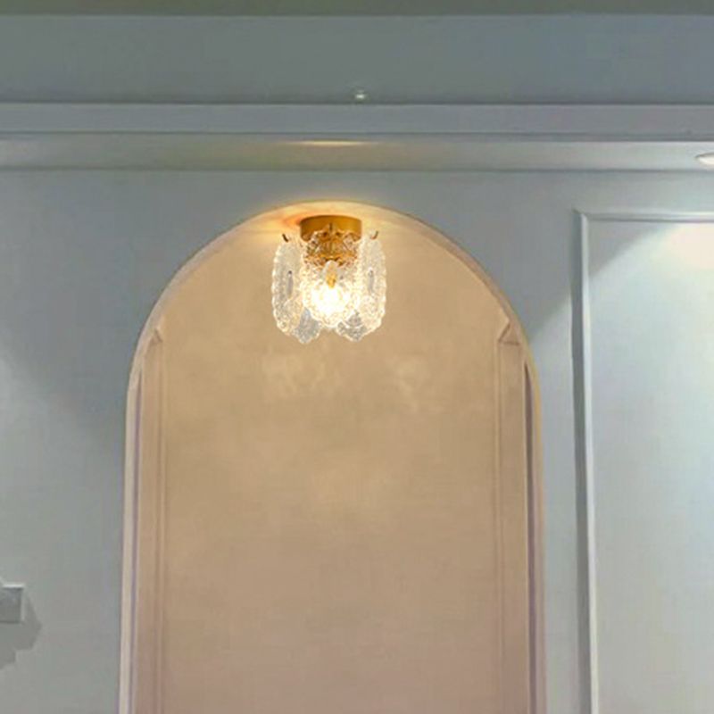 1-Light Flush Mount Modern Crystal Flush Mount Ceiling Light