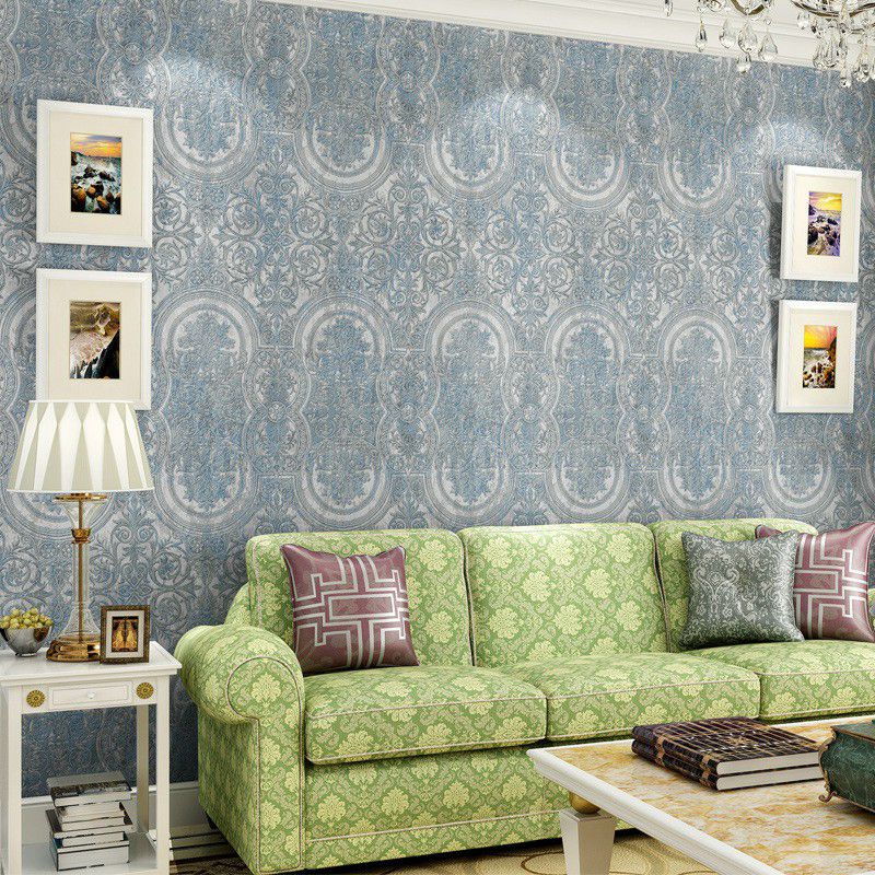 Wall Covering Damask Soft Color Bohemia Non-Woven Material Wallpaper Roll for Accent Wall