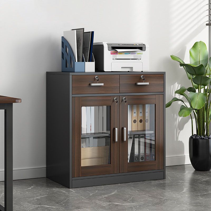 Contemporary Style File Cabinet Wood Lateral File Cabinet with Locking Storage