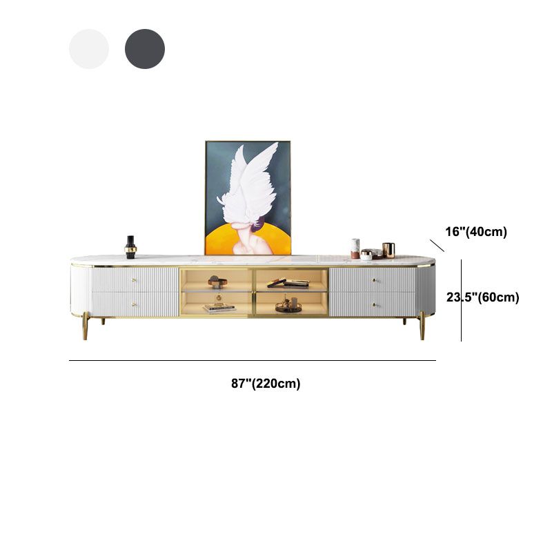 Contemporary TV Console with Storage, 4-Drawer Media Console TV Stand