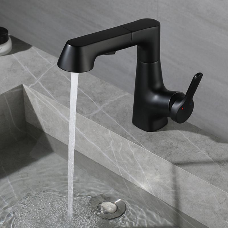 Modern Style Retractable Vessel Faucet Single Handle Copper Vessel Faucet for Bathroom