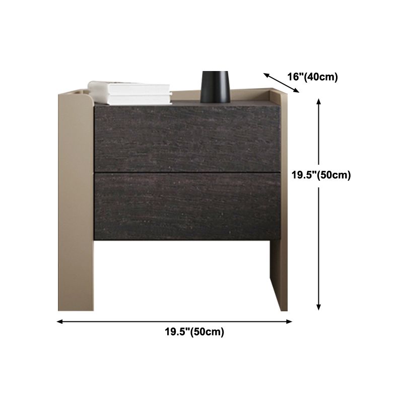 1-Drawer Modern Nightstand Solid Wood 1-Shelf 20" H Bed Nightstand