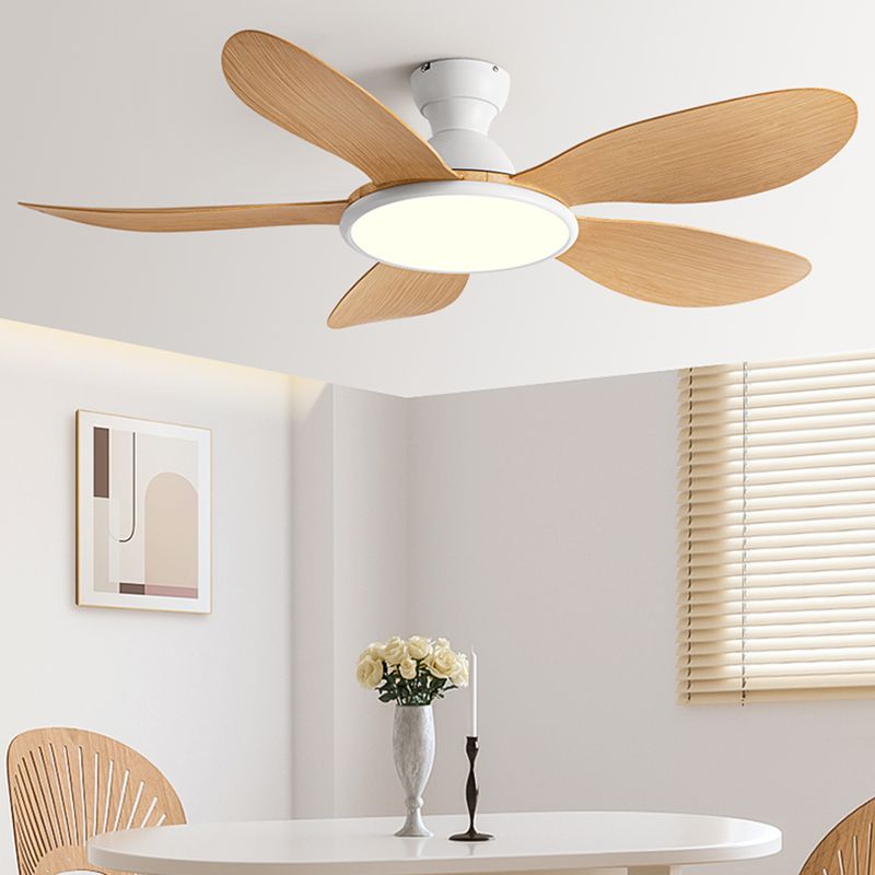 Nordic Style LED Ceiling Fan 5-Blade Fan Lighting for Dining Room