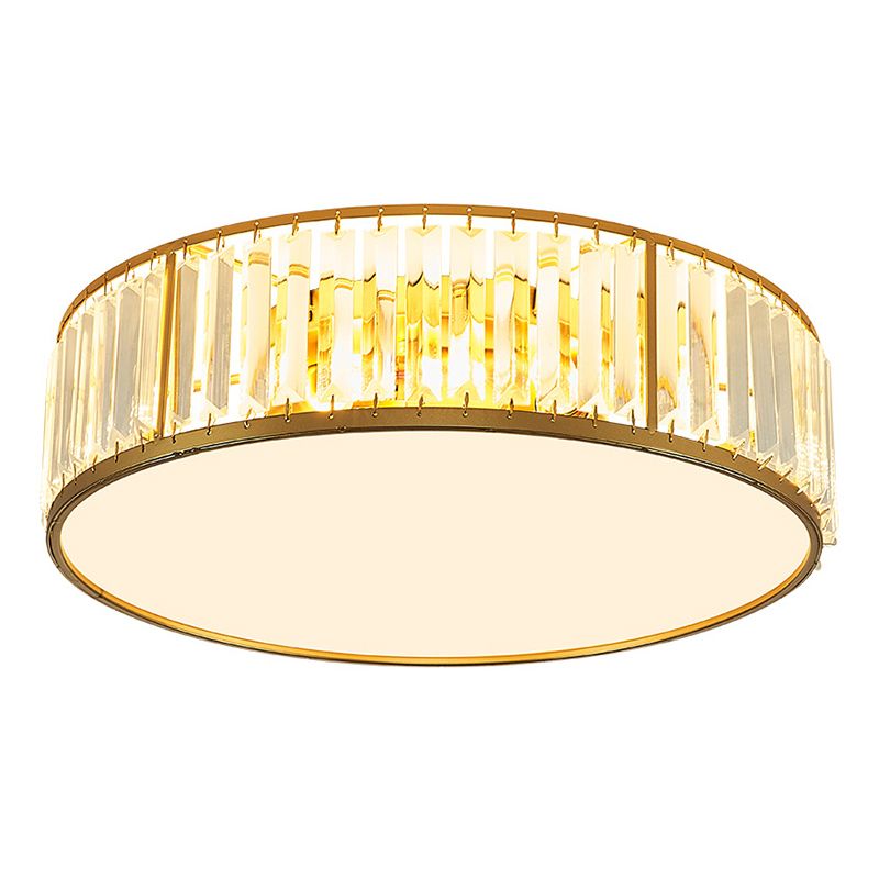 3/4/5-Light Golden/Black Flush Mount Lighting Shaded Ceiling Light with Crystal