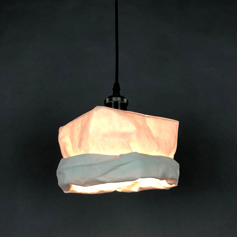 Luce a ciondolo a goccia simile a un sack Light moderno Kraft Kraft LAMPAGNO LED AFFITTO LED in bianco