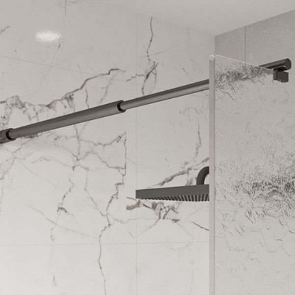 Minimalist Fixed Semi-partition Water Ripple Glass Shower Screen