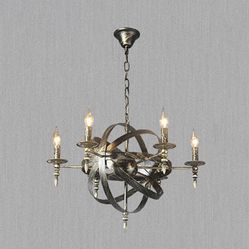 Industrial Iron Hanging Chandelier Candle Global Ceiling Hanging Light Fixture