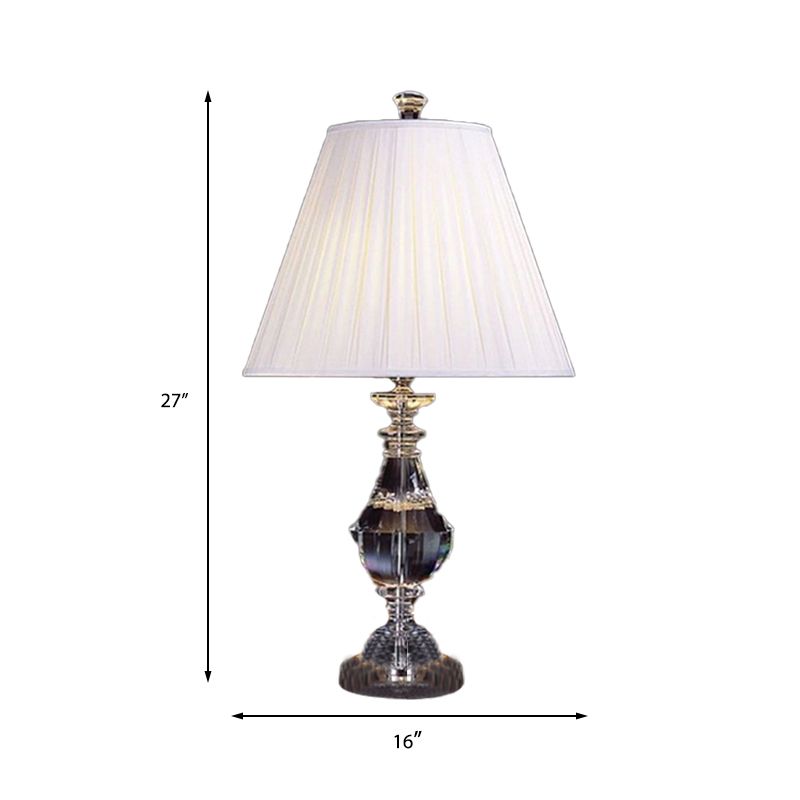 Lampada da comodino a forma di urna moderna cristallo smussati da 14 "/16" Luce di lettura bianca 1 testa