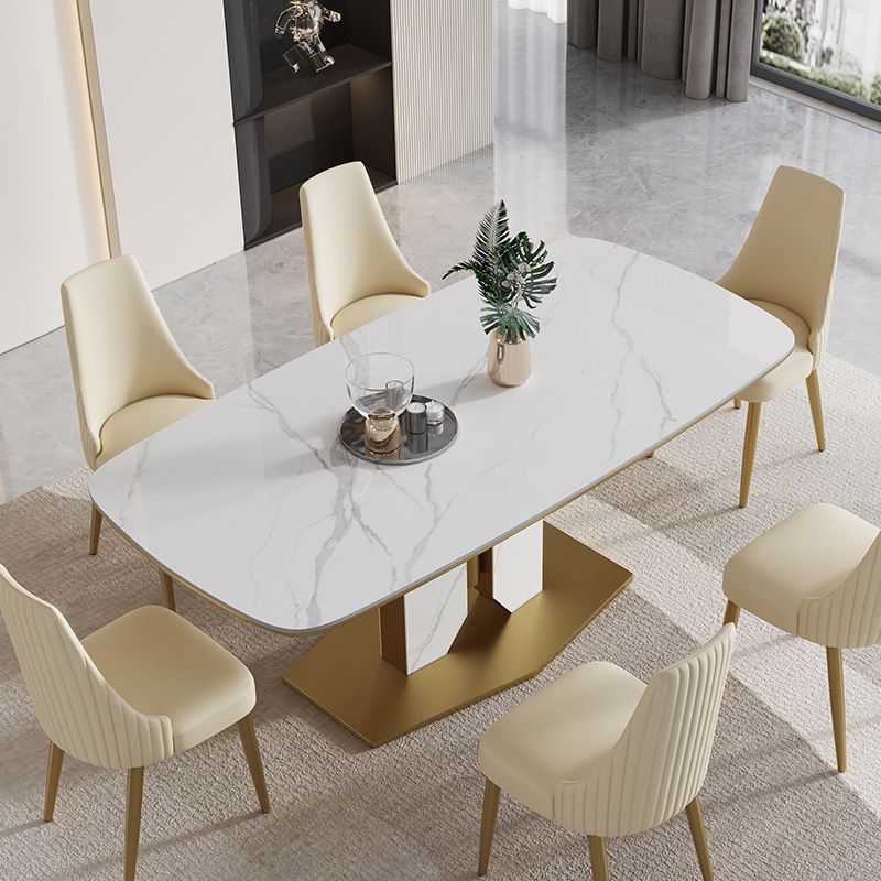 Luxury Sintered Stone Top Dining Set 1/4/5/7 Pieces Rectangle Kitchen Table with Chairs