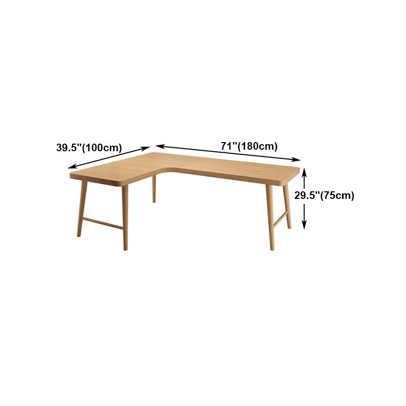 Modern Solid Wood Desk Home L-Shape Pine Material Writing Desk