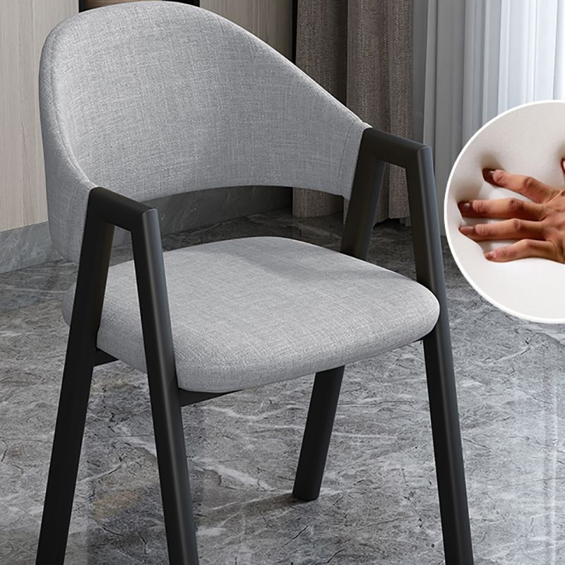 Modern Style Metal Side Chair Open Back Dining Side Chair with Black Legs