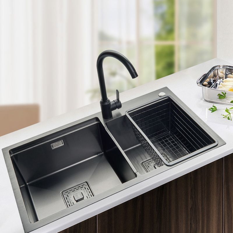 Modern Workstation Sink Stainless Steel Cutting-Board and Faucet Kitchen Sink