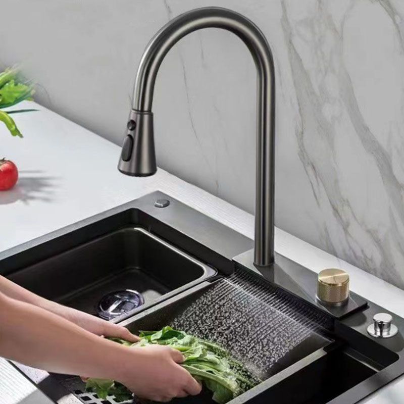 Modern Kitchen Sink Stainless Steel with Accessories and Faucet Bar Prep Sink