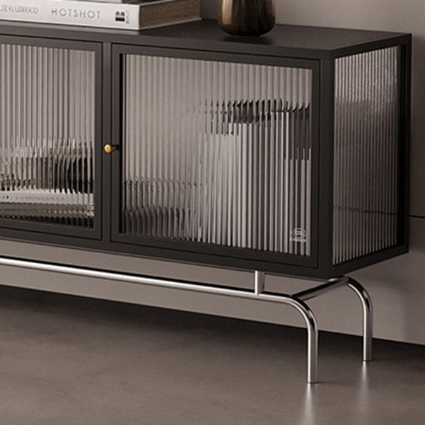 Metal Enclosed Storage TV Stand Industrial TV Cabinet with Splayed Legs