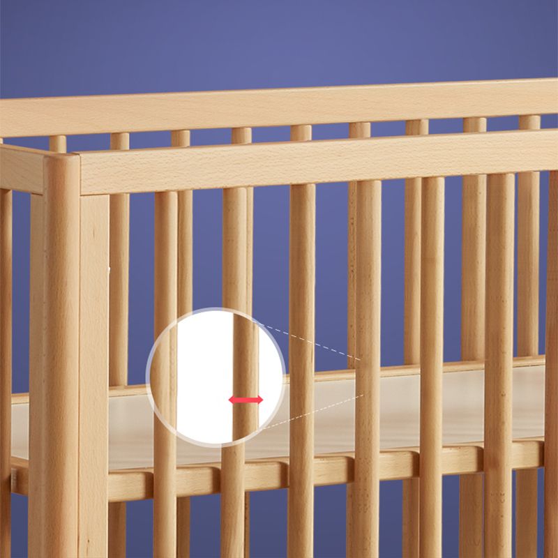 Convertible Baby Crib Solid Wood Nursery Bed with Adjustable Height