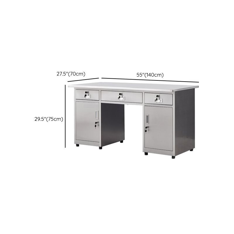 Rectangular Shaped Office Writing Desk Steel with 2/3/5 Drawers