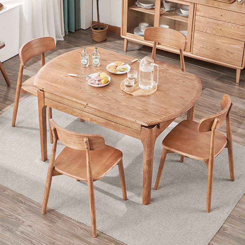 Juego de comedor moderno Madera sólida Redonda 4 patas Base de la base de comedor extensible