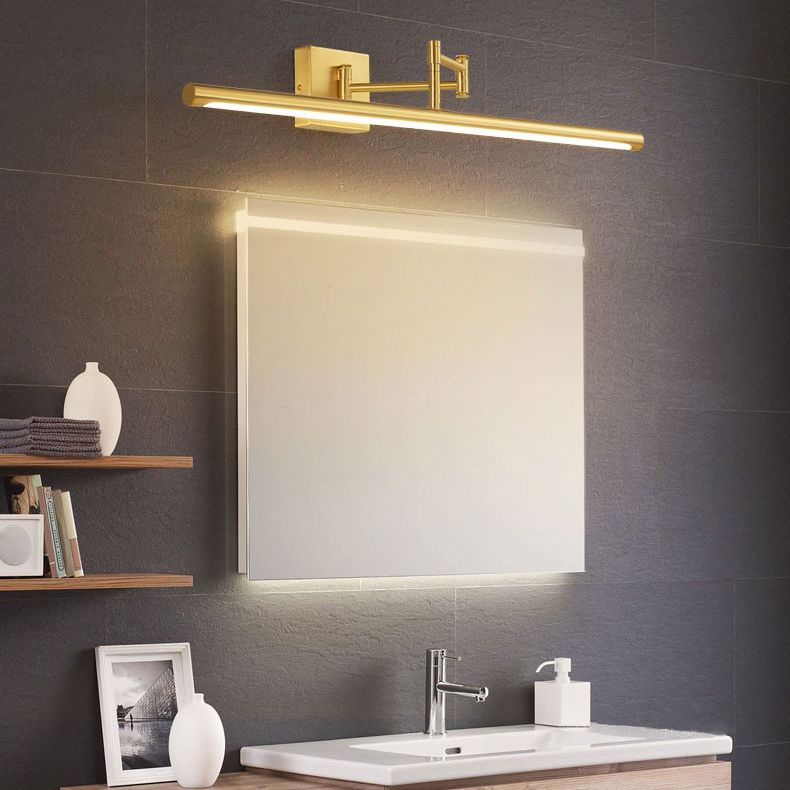 Lámpara de pared contemporánea de pared de tocador de tocador de metal lineal para el baño