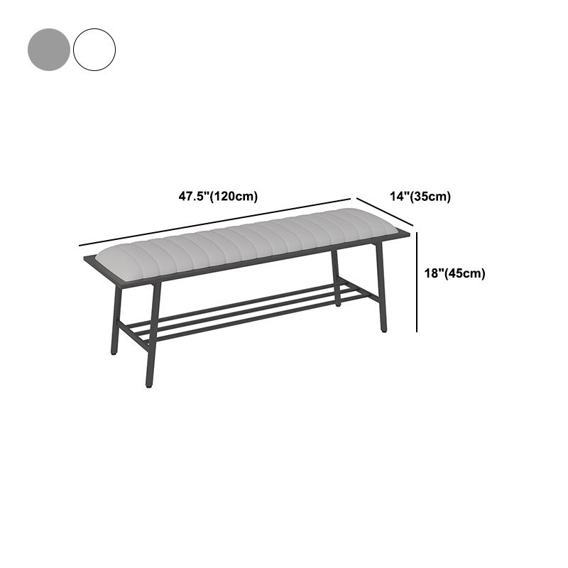 17.71" Wide Upholstered Bench with Storage Entryway Seating Bench with Metal Legs