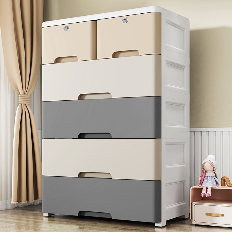 Modern Nursery Dresser Plastic Vertical Kids Furniture with Drawers for Bedroom