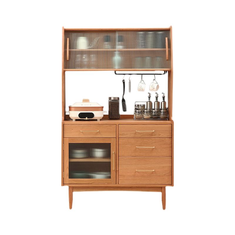 Modern Pine Dining Hutch Standard 16" W Hutch Cabinet for Dining Room