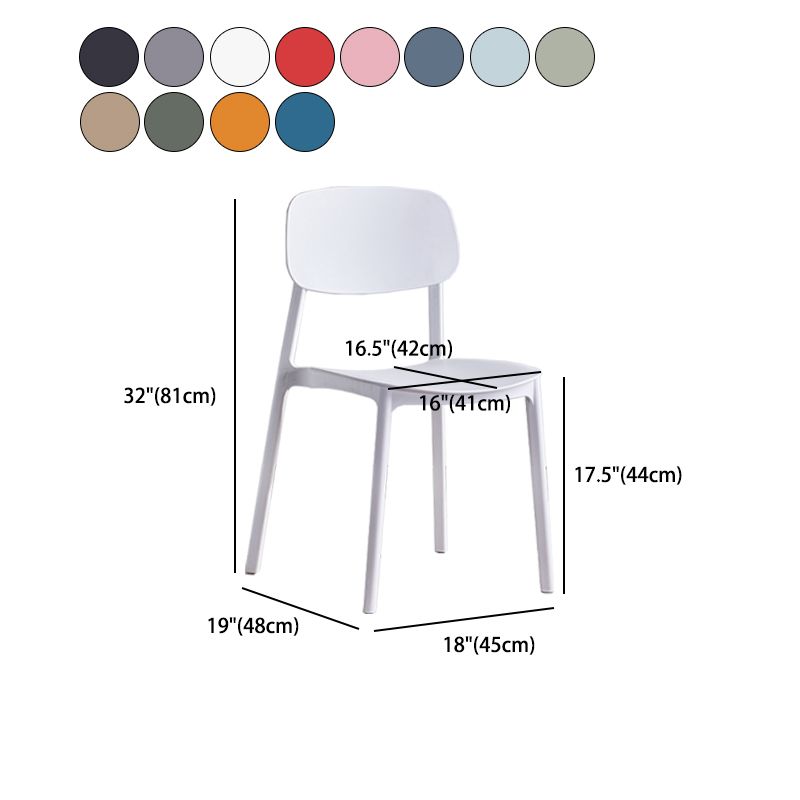 Scandinavian Conference Room Stacking Side Chair Matte Finish Plastic Dining Chair