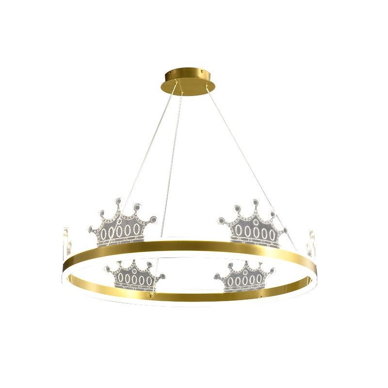 Postmodern Circle Chandelier Brass lampadario ciondolo in oro per sala da pranzo