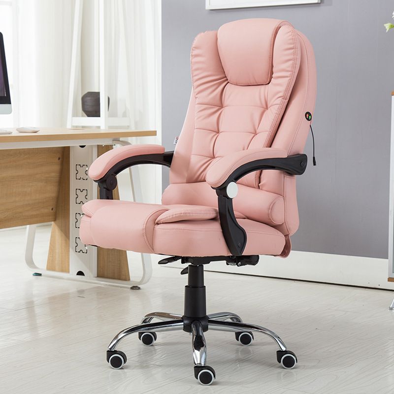 Contemporary Office Chair with Silver Metal Base Executive Ergonomic Computer Chair