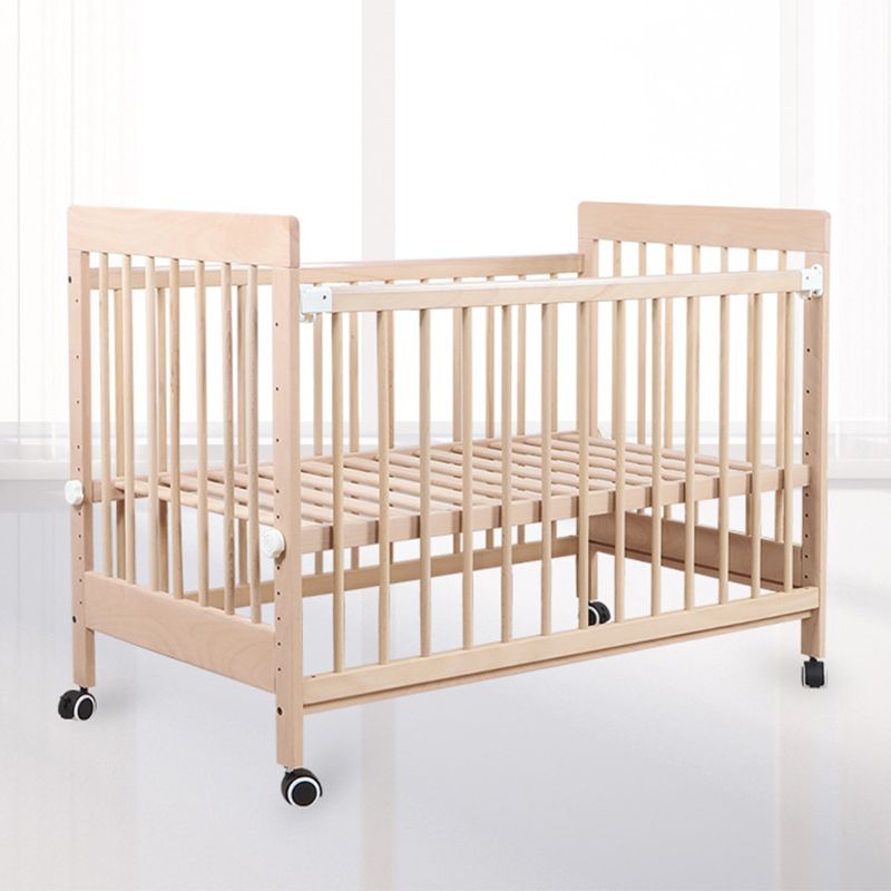 Convertible Baby Crib Wood Nursery Bed with Adjustable Height