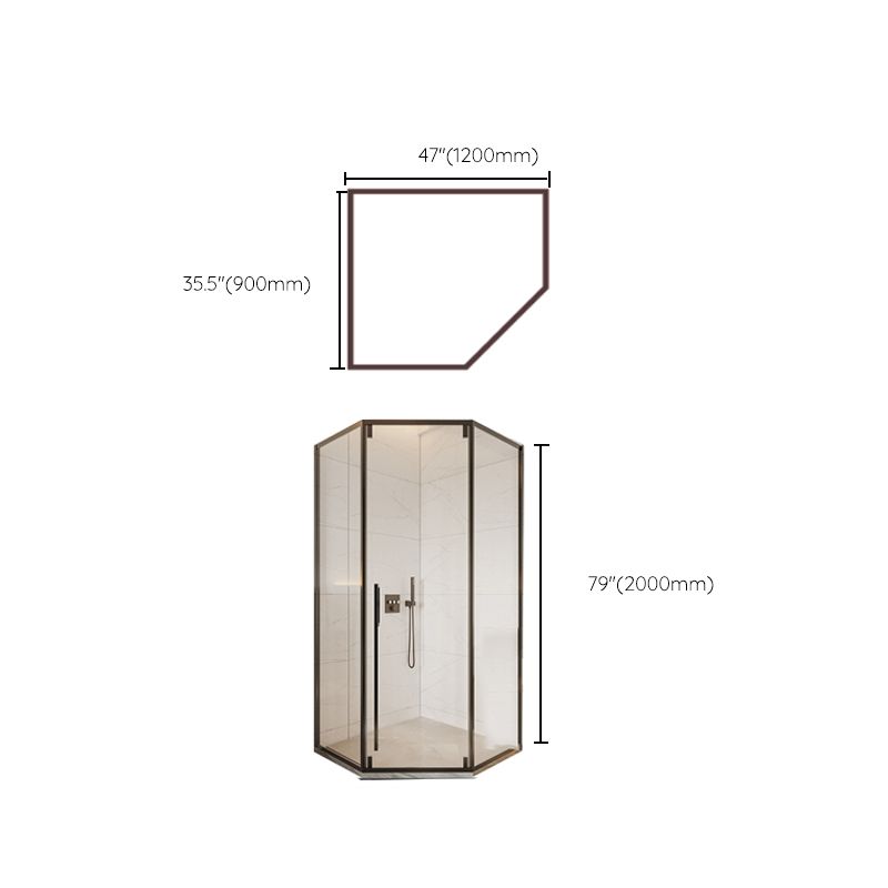 Contemporary Shower Enclosure Neo-Angle Semi-Frameless Clear Shower Enclosure