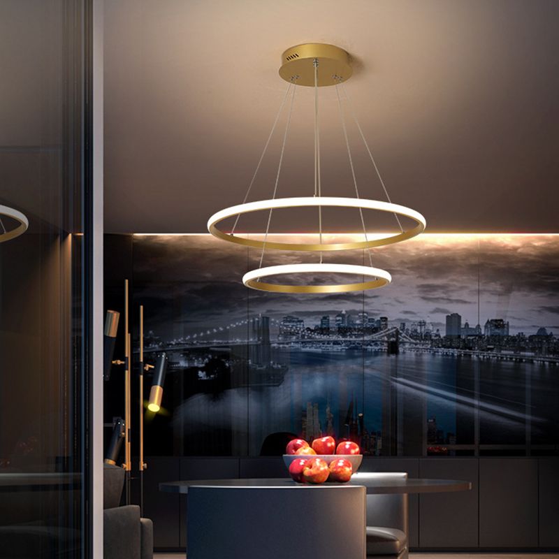 Modern Style Linear Shape Hanging Chandelier Metal Multi Light Hanging Lamp for Restaurant