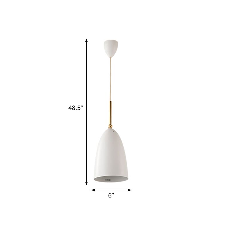 1 lamp slaapkamer drop hanglamp modern wit plafond hang armatuur met kogel ijzeren schaduw