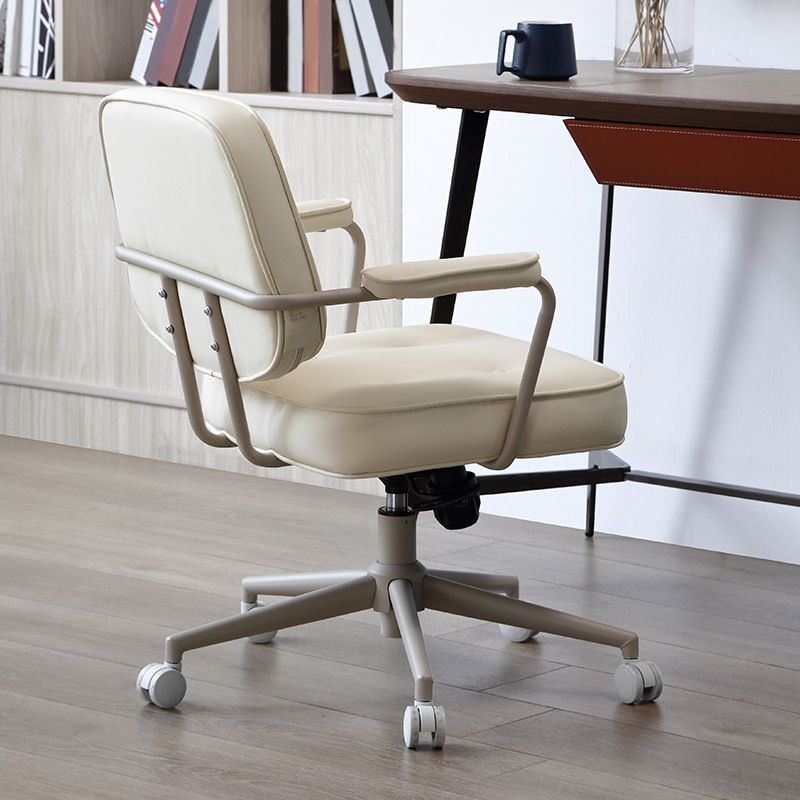 Modern Padded Arms Office Chair Leather Desk Chair with Wheels