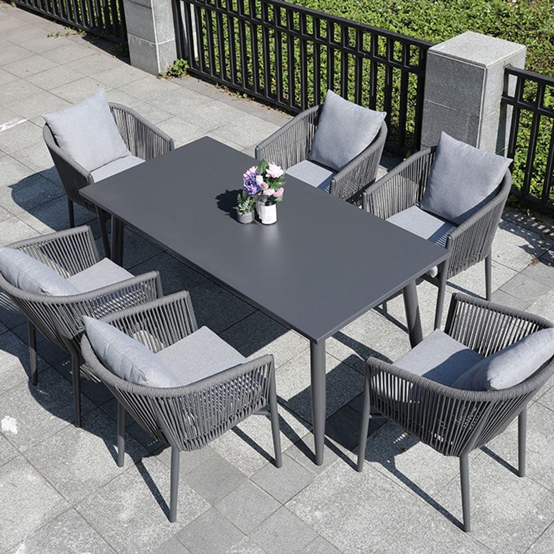 Contemporary Aluminum Frame Patio Table Water and UV Resistant Patio Table