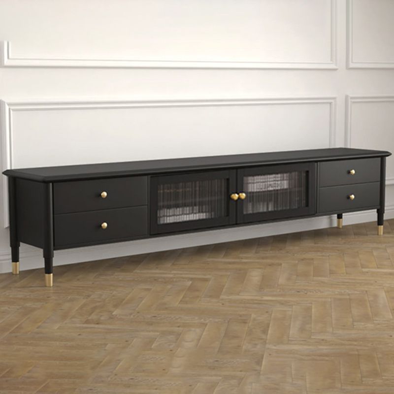 Solid Wood TV Media Stand Scandinavian Media Console with Drawers