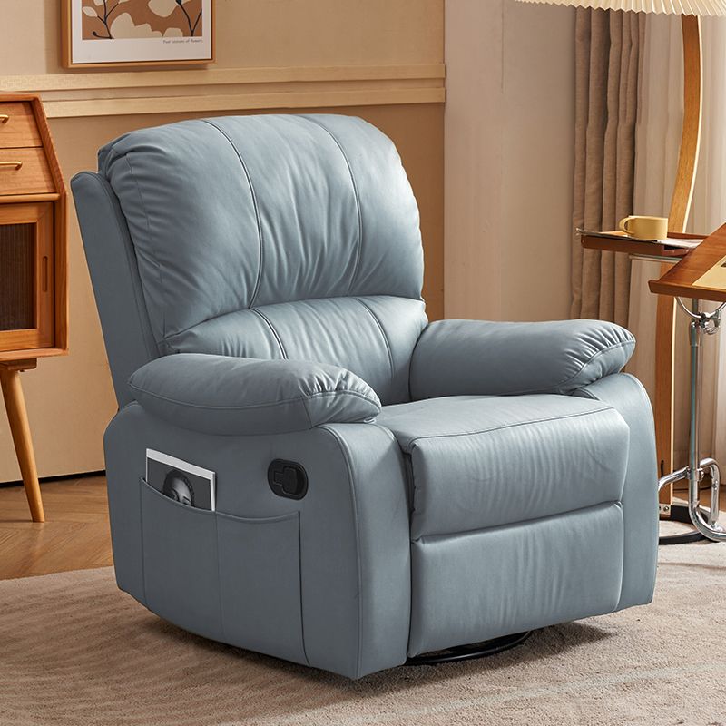 Contemporary Standard Recliner Solid Color Position Lock Swivel Rocker