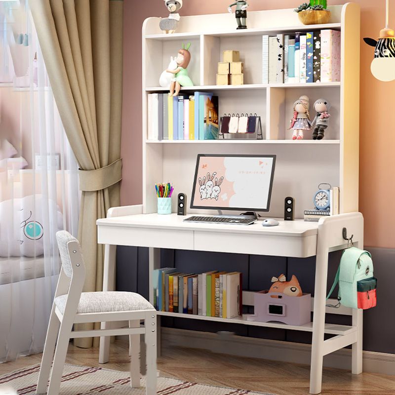 Wooden Kids Desk Writing Desk Adjustable Child Desk with Drawer