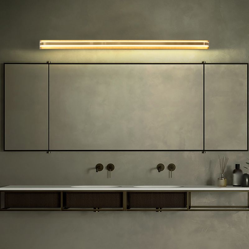 Estilo moderno de forma lineal iluminación de pared metal 1 apliques de luz para baño