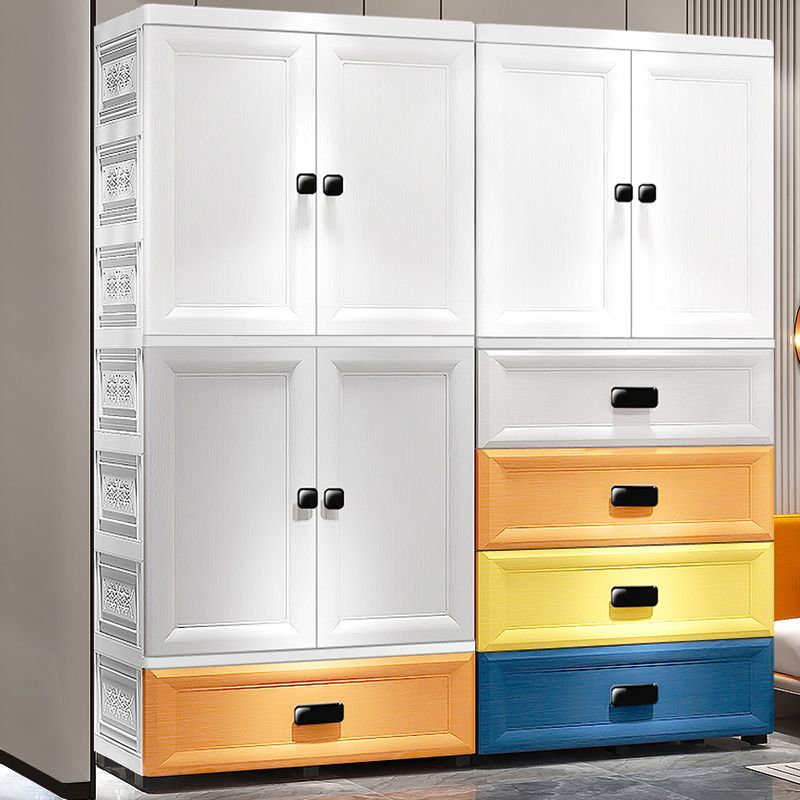 Modern Style Kid's Wardrobe Plastic Kids Closet with Drawers for Bedroom