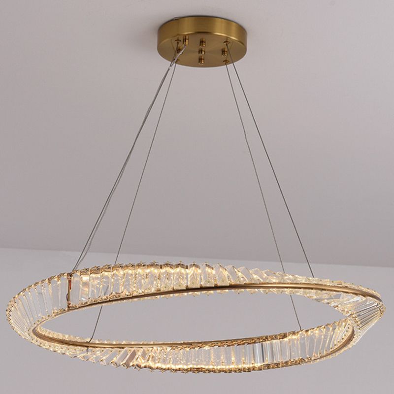 Cercle en acier inoxydable Circle de lustre LED LEDIER LEILLE POUR CHAMBRE